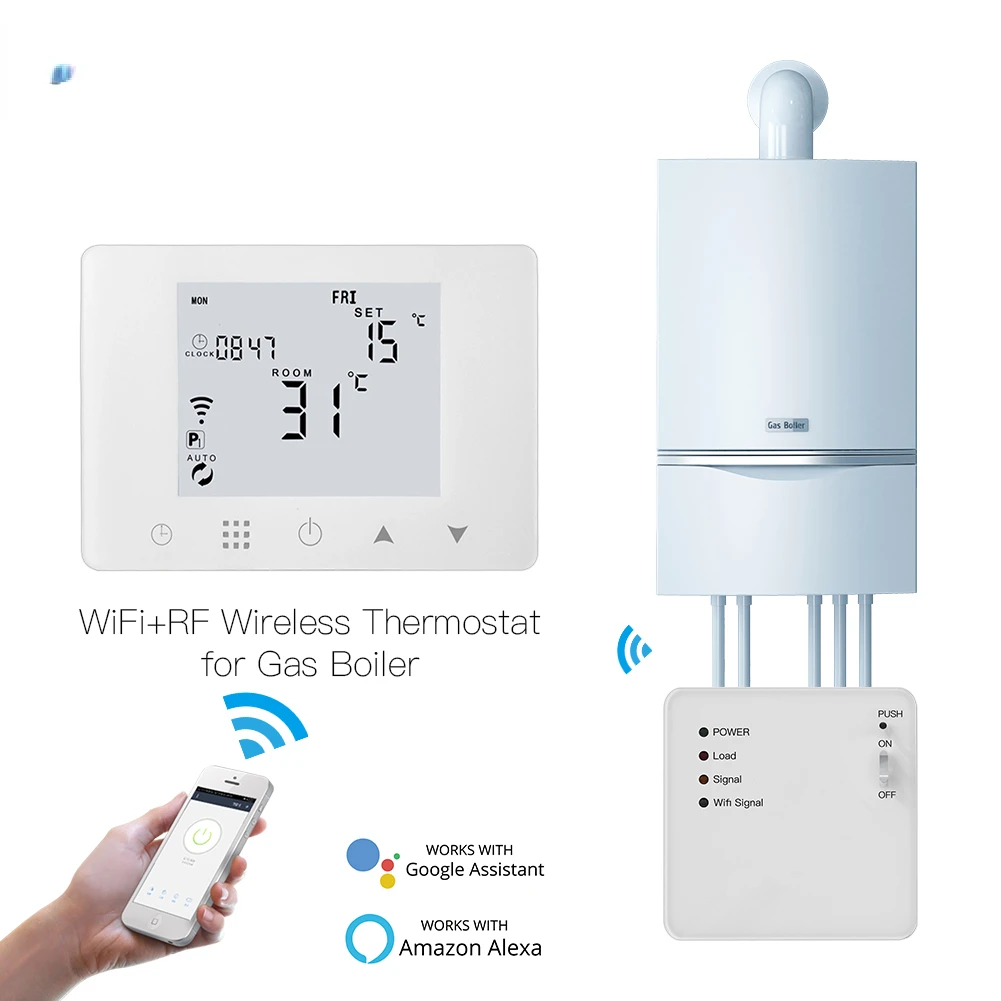 

Smart Thermostat Wall-Hung Gas Boiler Heating Temperature Controller Work with Alexa