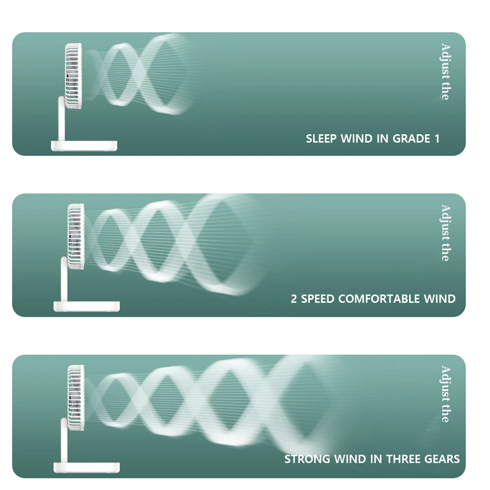 Портативный мини-вентилятор с зарядкой по USB складной низким уровнем шума летний