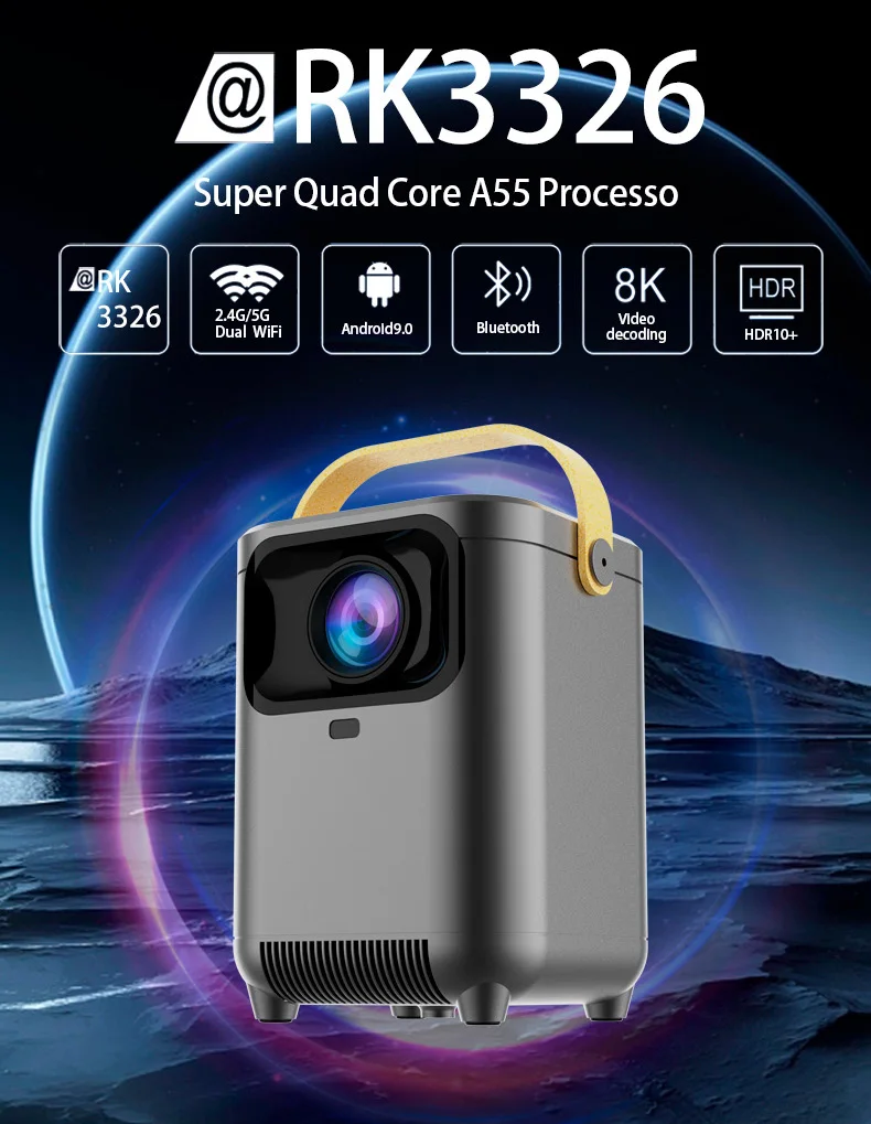 Умный проектор MP3 H1 160Ansi h713чипсет Wi-Fi 4K портативный мини-смарт-проектор