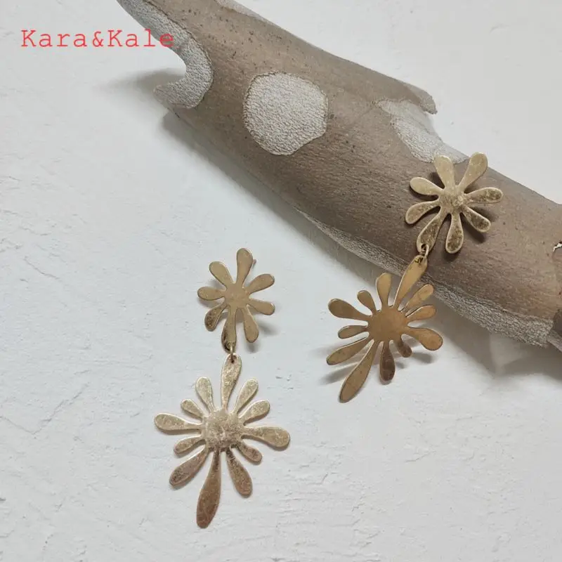 

Kara&Kale Fashion Earrings Flower Earrings Gold Flower Pendants Women's Jewelry Boho Simple Style