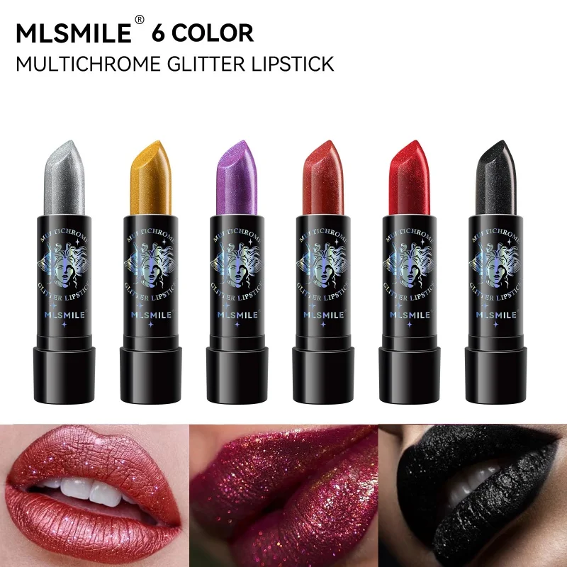 Помада перламутровая увлажняющая легко окрашиваемая Золотая Серебряная черная