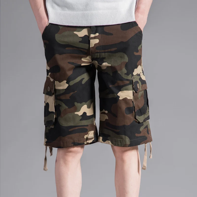 

2023 Military Cargo Shorts Men Summer Army Camouflage Cotton Loose Multi-Pocket Baggy Shorts Streetwear Bermuda Hip Hop Shorts