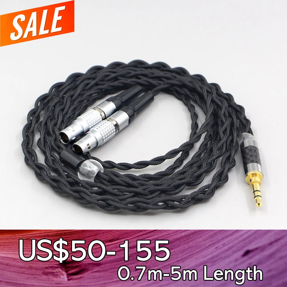 

LN007455 Pure 99% Silver Inside Headphone Nylon Cable For Focal Utopia Fidelity Circumaural Headphone Earphone headset