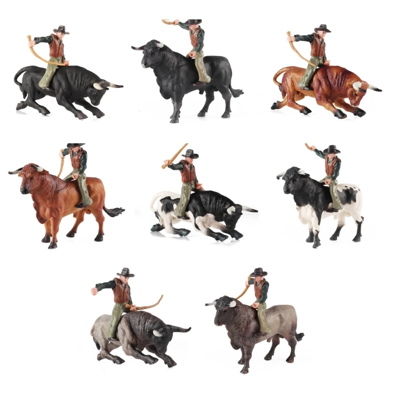 

Модель животного Matador Bullfight, фигурки дикого быка, рыцаря, крупного рогатого скота, украшение, коллекционная игрушка для детей