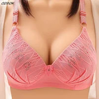 cozok womens bras wire free plus size underwear widened shoulder straps female comfort black breast cover brasieres bralette bh