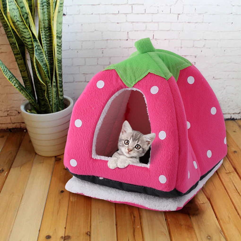 

Kennel Velvet Cartoon Printed House Animal Sleeping Warm Cage Non-Slip Home Kennel Pet Supplies