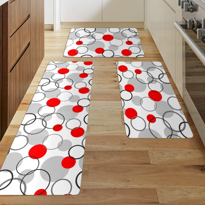 

Круглый кухонный коврик с рисунком, ковер, напольный коврик с рисунком в красную точку, декоративные коврики для ванной комнаты, гостиной
