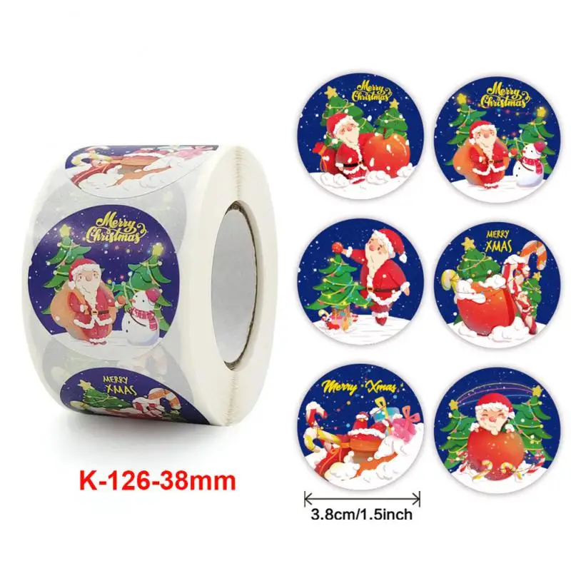 

1.5inch/roll Merry Christmas Stickers Scrapbook Sealing Label Stickers For Party DIY Packaging Stationery Stickers New