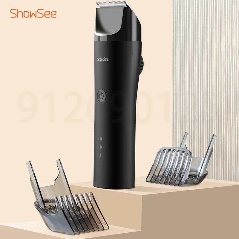 

2023 Showsee Hair Clipper Electric Hair Trimmer Professional Beard Cut Machine IPX7 Wireless Hair cut Machine Profession Trimmer