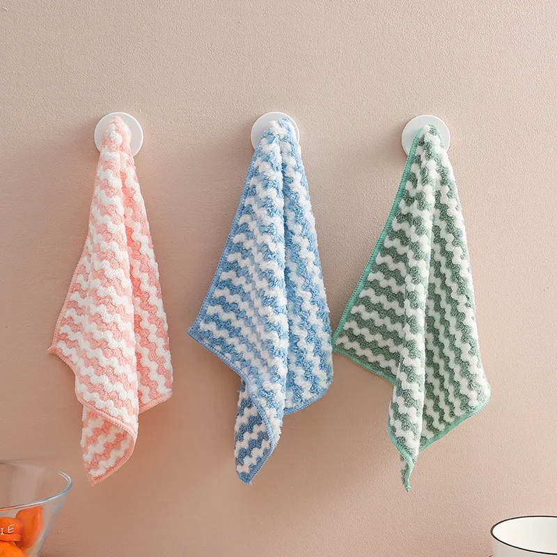 

Microfiber Thick Kitchen Towel Dishcloth Household Kitchen Rags Gadget Non-stick Oil Table Cleaning Wipe Cloth Scouring Pad