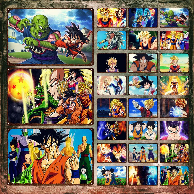 

Bandai оловянные знаки из дракона, семи драконических шариков, вызов дракона, металлические знаки, жестяные знаки, мультяшный налет для украше...