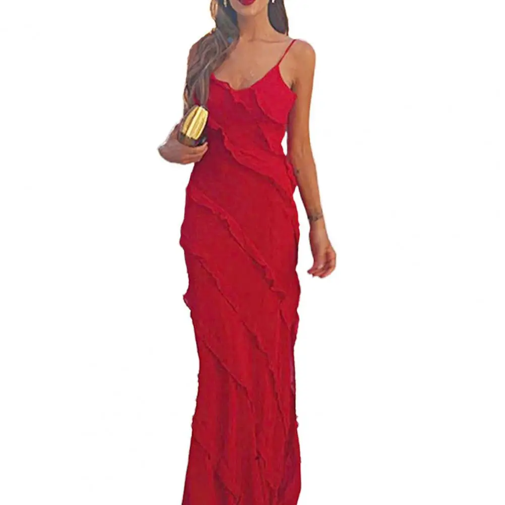 

Вечернее платье с глубоким вырезом, V-образным вырезом и открытой спиной, без рукавов, спагетти на бретелях, подол с разрезом, лоскутное приталенное коктейльное платье макси для выпускного