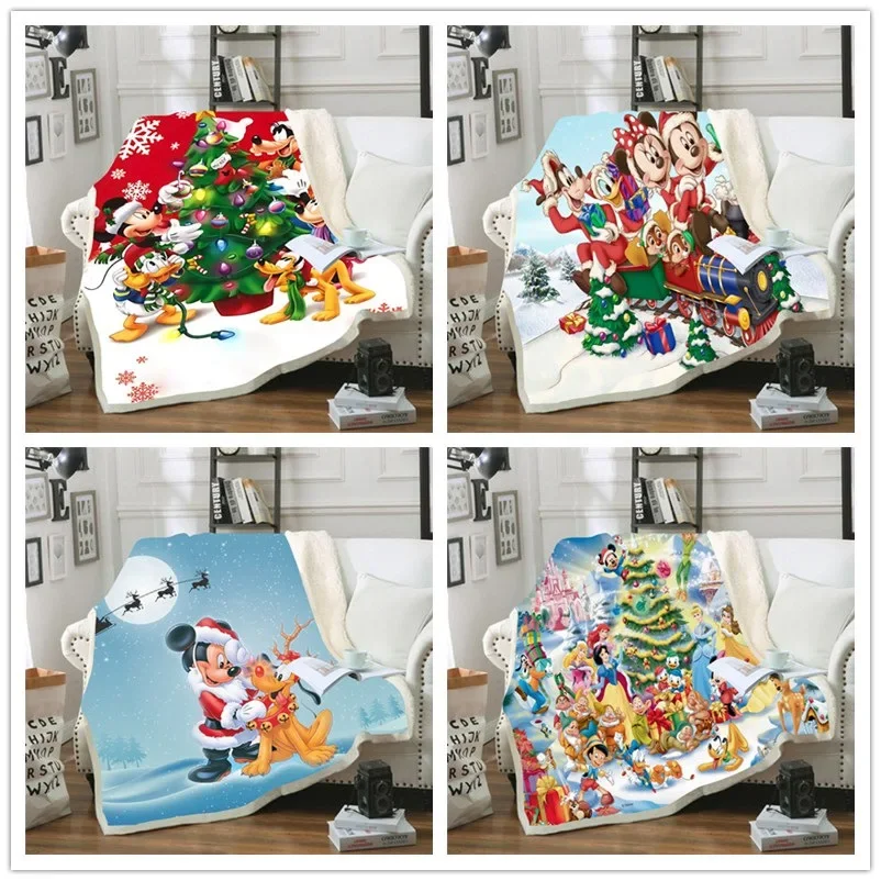 Модное Флисовое одеяло Disney рождественское покрывало из шерпы красного цвета для