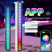 led strip light rgb sound control light voice activated music rhythm ambient light 3d led pickup lamp for car family party light