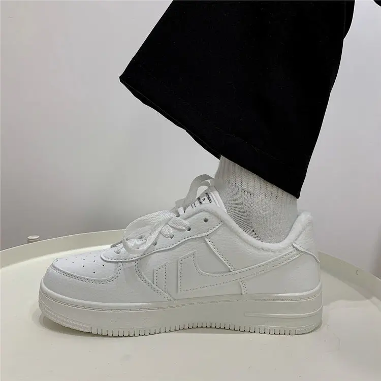 

WHNB 2022 New women's sneakers leather stitching breathable thick-soled non-slip lightweight comfortable casual shoes women
