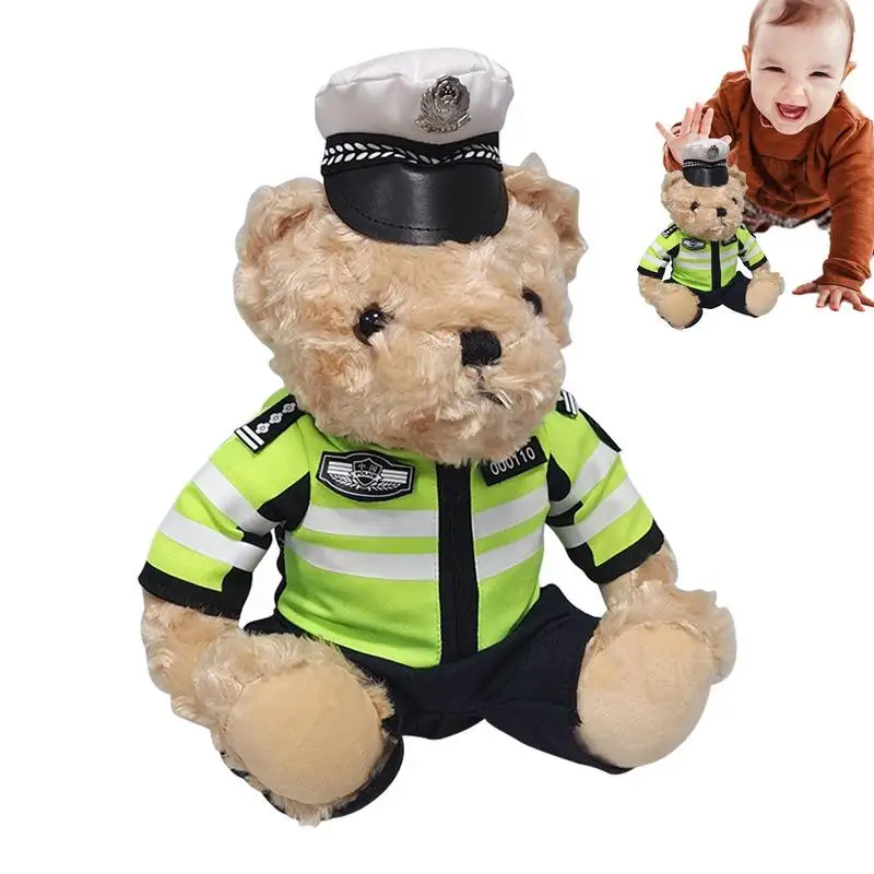 

Creative Anime Polices Ted Bear Plush Toy Kawaii Motorcycle Bears Plushies Doll Cartoon Soft Kids Toys For Boys Girls Gifts