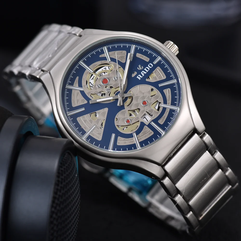 Фото Роскошные часы высшего качества AAA Rado, оригинальные брендовые часы для мужчин, модные многофункциональные кварцевые часы, классические деловые мужские часы AAA №1