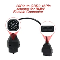 obd adapter for bmw 20pin to obd2 16pin female connector e36 e39 x5 z3 obd2 car extension cable for bmw 20 pin inpa autocom