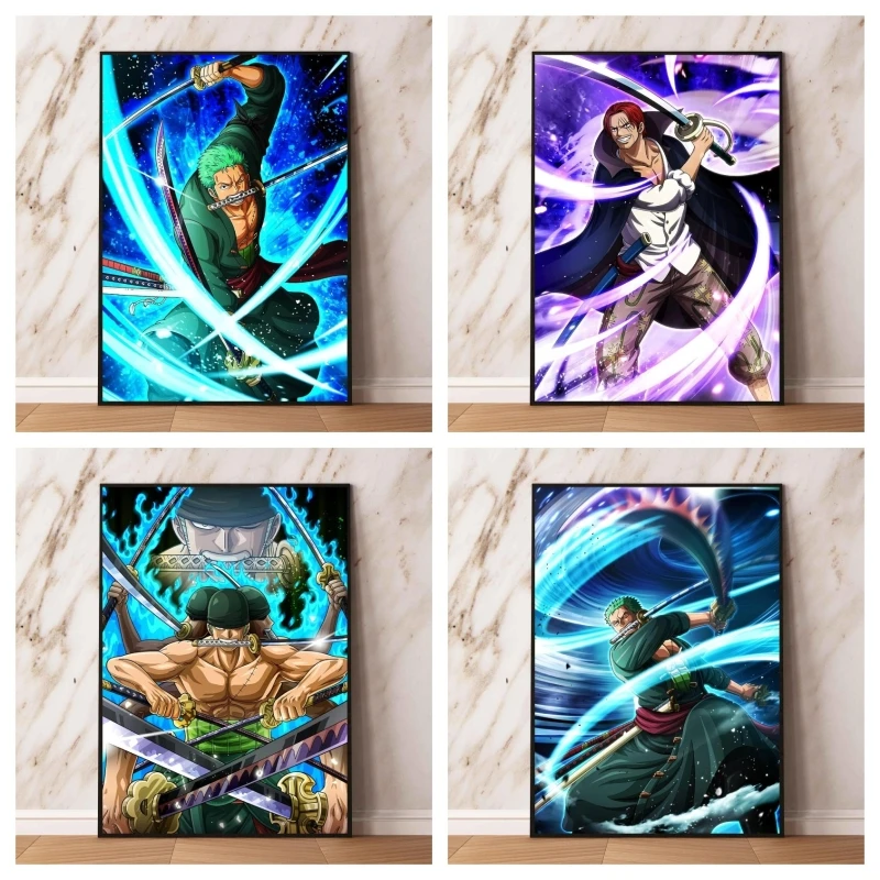 

Художественная Картина на холсте, цельный Зоро Шанкс, детские подарки, настенные наклейки, картина, Классические Современные принты и принт...