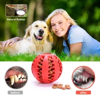 interactive rubber ball pet dog toy for small large dogs puppy cat chewing toys pet tooth cleaning indestructible dog food ball