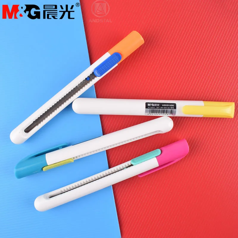 M & G ручка стиль универсальный нож модный мини ручной нож офисный конфетный цвет художественный студенческий резак Andstal
