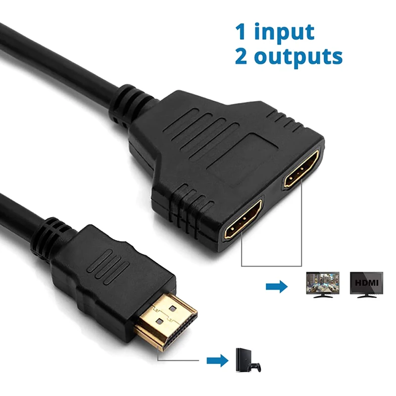USB-кабель с двумя HDMI-портами 1080P-1 шт.