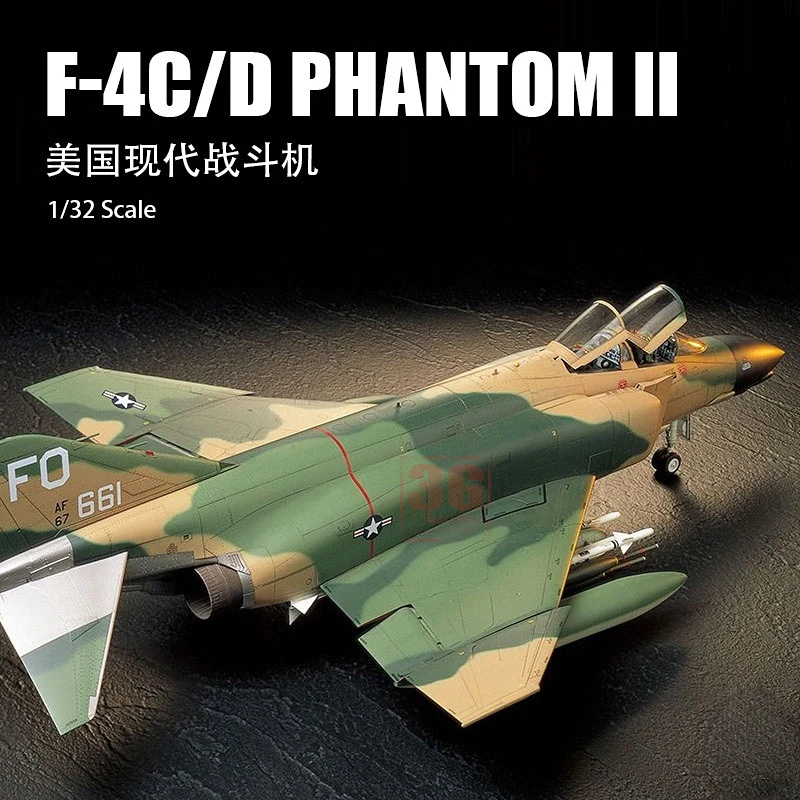 

TAMIYA 1:32 60305 F-4C/D Fighter Assemble Military Aircraft Model Limited Edition Static Assembly Model Kit Toy Gift