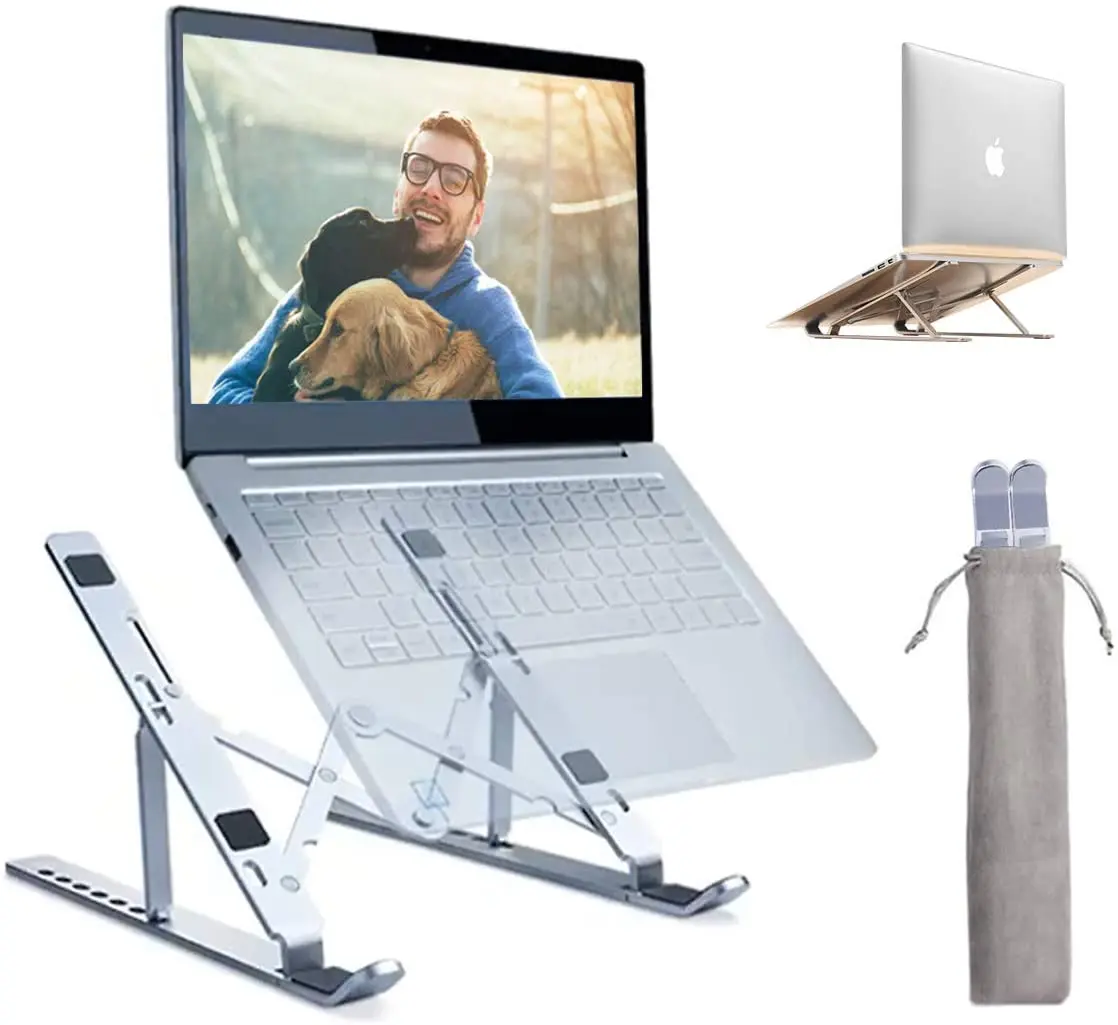 

ARELUX Laptop Stand,Compatible Ergonomic Laptop Holder Riser with Heat-Vent,Adjustable Portable Aluminum Computer Stand for All