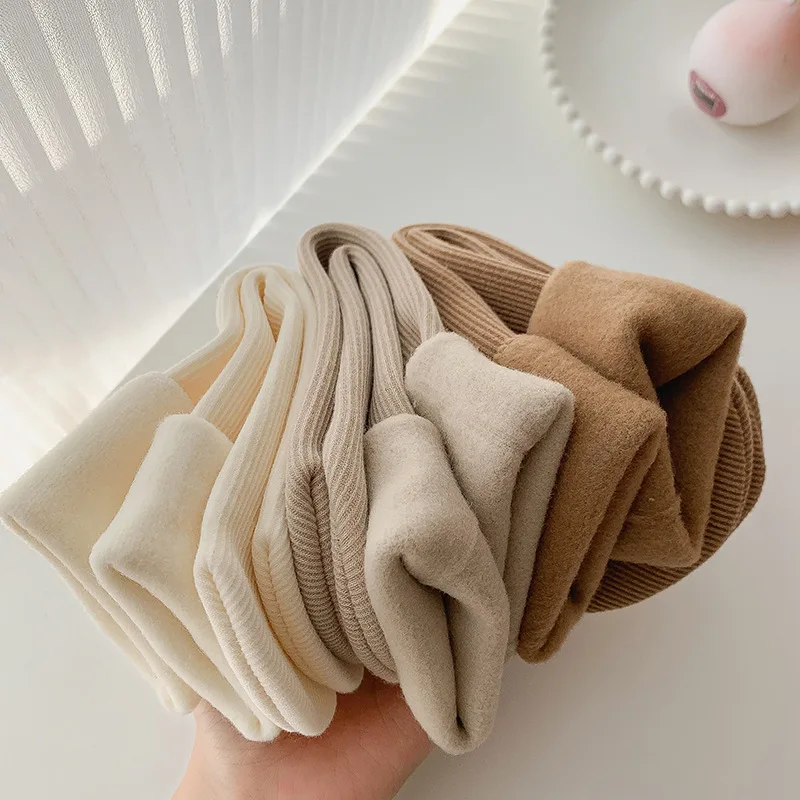 Женские зимние толстые кашемировые пушистые однотонные женские носки