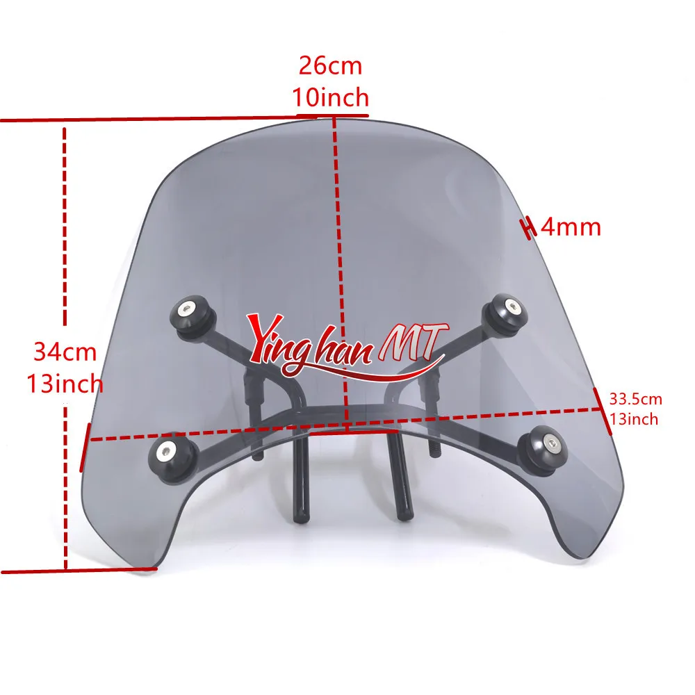 

Для Indian Scout Bobber Twenty 2018-2024 мотоцикла 10 ''13'' лобовые стекла ветровое стекло с монтажной фурнитурой