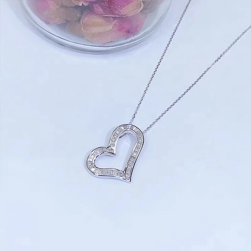 Huitan элегантное женское ожерелье с кубическим цирконием в форме сердца стильный