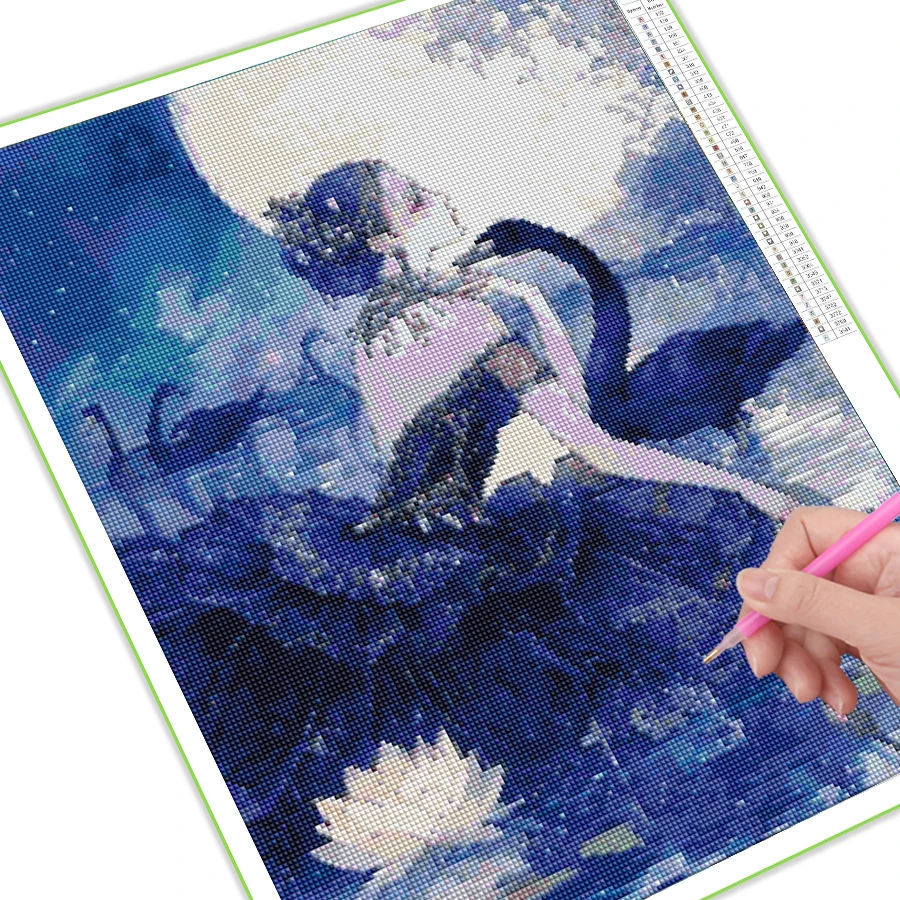 Алмазная мозаика сделай сам с изображением черного лебедя