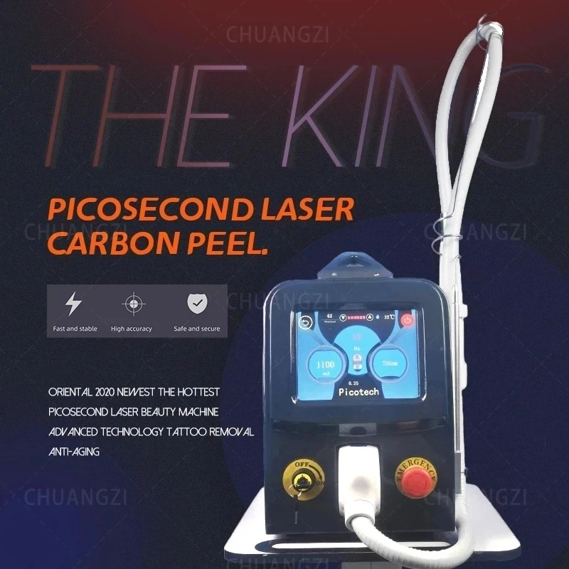 

2022Portable 1064nm 532nm/755nm picosecond nd yag laser tattoo removal machine switch nd yag laser tattoo removal equipment