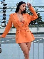 chicology long sleeve button v neck slim jacket sexy elegant office streetwear festival autumn winter fashion 2022 women tops