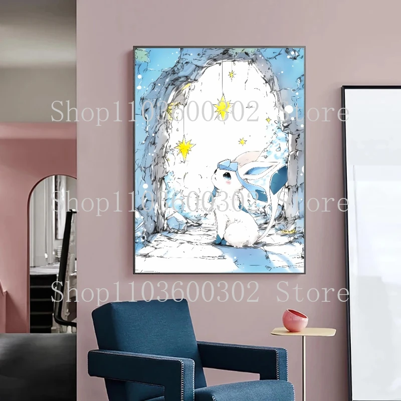 Аниме Покемон Бульбазавр Чаризард плакат и акварель холст картина настенная