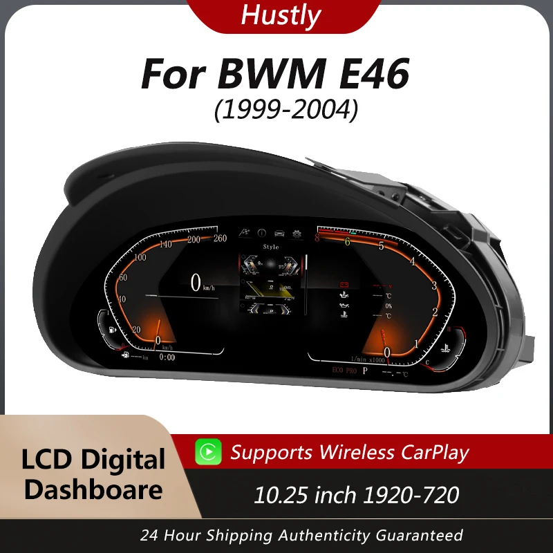 

Цифровой кластерный прибор для BMW E46 1999-2004, виртуальная приборная панель для кабины, спидометр, поддерживает CarPlay Plug and Play