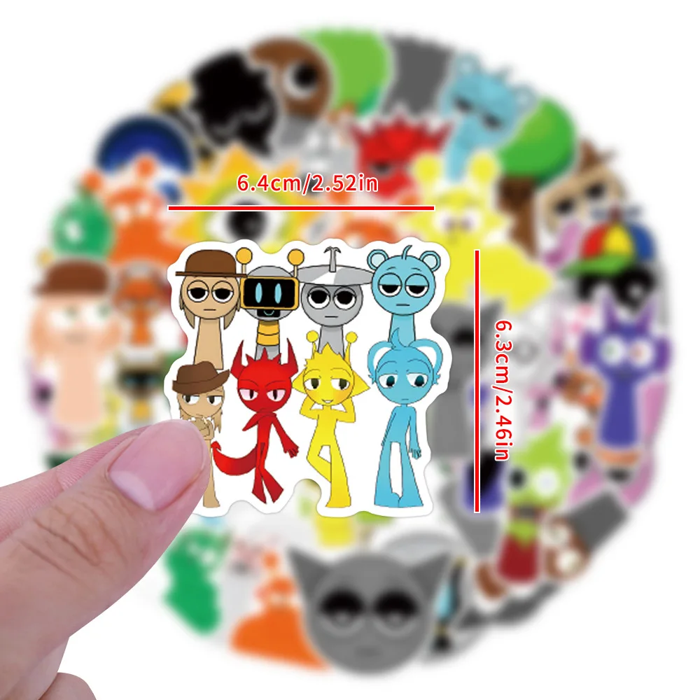 10/30/55 шт. мультяшные игры Incredibox Sprunki наклейки украшения сделай сам мотоцикл