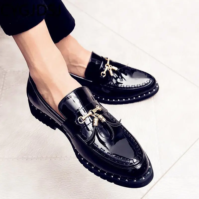 

Patent Leather Shoes for Men Slip on Shoes Men Loafers Men Italiano Office 2023 Casuales Oxford Shoes Wedding Dress туфли мужски