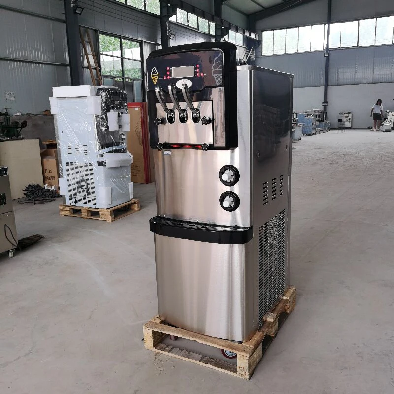 

The Most Popular Vertical Ice Cream Machine 26L / H Three Flavor Soft IceCream MachineCommercial IceCreamMachine 110V / 220V