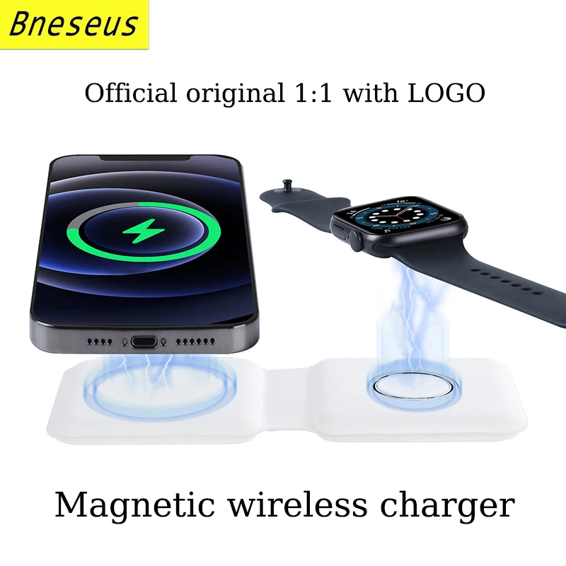 

Magnetic Wireless Charger Official 1:1 With LOGO For iPhone 12 13 14 iWatch Airpods Fast Charging Base Apple Macsafe Charger