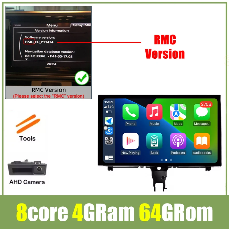 

9-дюймовый для Audi A6 C7 A7 2012-2018 плеер автомобильный радиоприемник Android 14 мультимедийный стерео Carplay авто GPS навигация BT WIFI