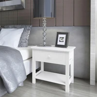 2 pcs bedside cabinets wood nightstands side table bedrooms furniture white 40 x 29 x 42 cm