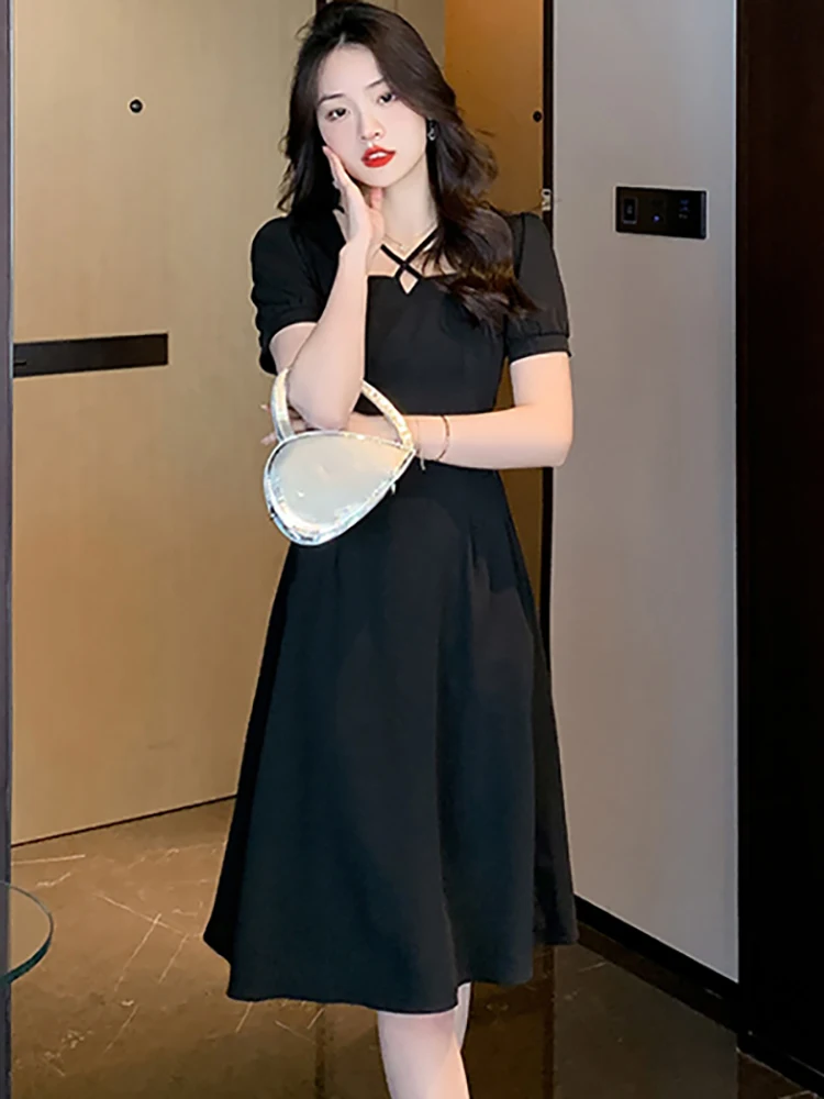 Красное шикарное Бандажное Привлекательное Женское платье миди с квадратным