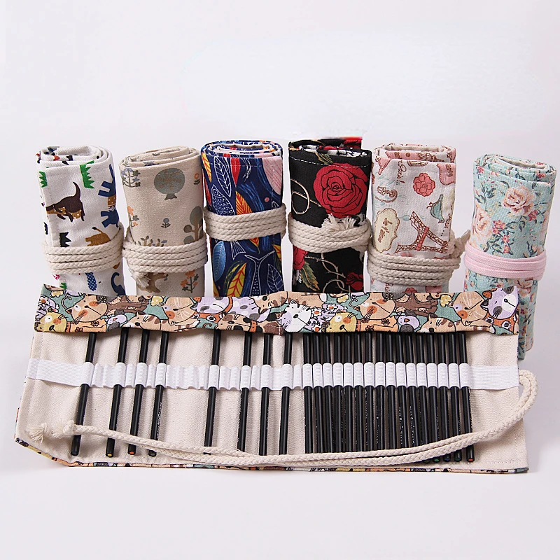 

Kawaii Pencil Bag Cute Pencil Case Large Capacity Organizer Stationery Fold Canvas Stationery Student School Office Supplies