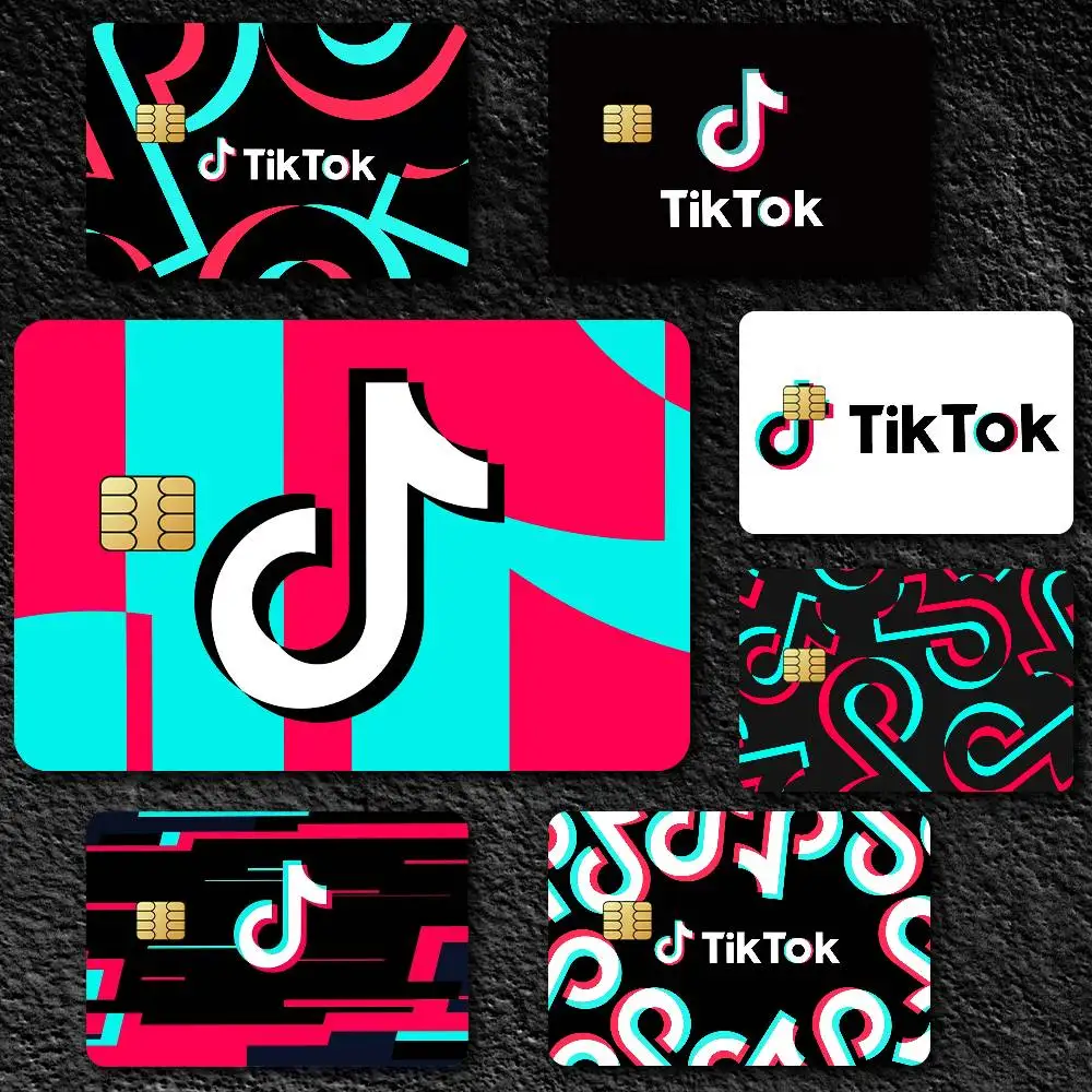 Фото Наклейки-скины T-Tik T-Tok для кредитных карт, банковских карт, проездных на автобус и метро, водонепроницаемые, подарочные №1