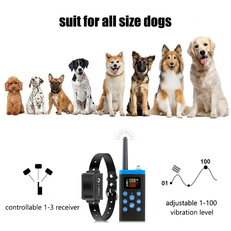 

Pet Dog Anti Barking Device1500m Telecontrol Devices dog trainer Effective Bark Stopper Collar For Dog