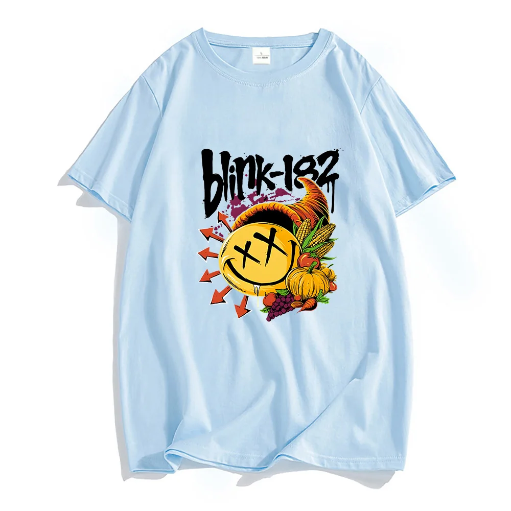 

Punk Band Blink-182 Rock Music T Shirts MEN Funny Face Grunge Oversized T-shirts 100% Cotton Tshirts Manga/Comic Sense of Design