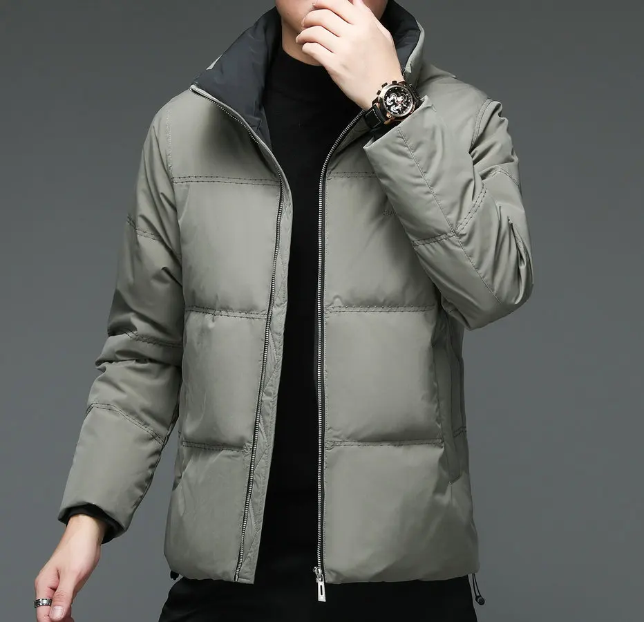 Men Black Navy Blue Green Gray Puffer Bacic Coats Winter Thick Thermal Puff Jackets Male Casual Warm Quilted Padded Outerwear