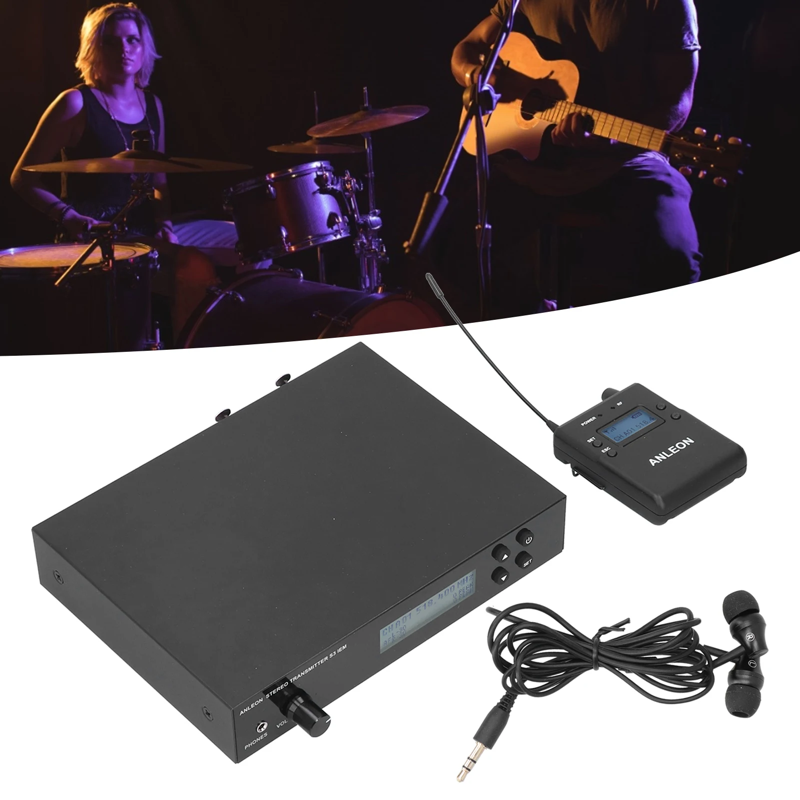 Оригинальная Беспроводная стерео система мониторинга ANLEON S3 IEM возврата ушей 518-554