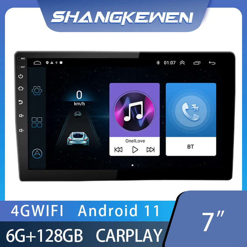 

Автомобильный радиоприемник 7 дюймов 6G 128 ГБ 2 Din 1080P Автомобильный мультимедийный видеоплеер Android 11 CarPlay Универсальный стерео радиоприемник ...